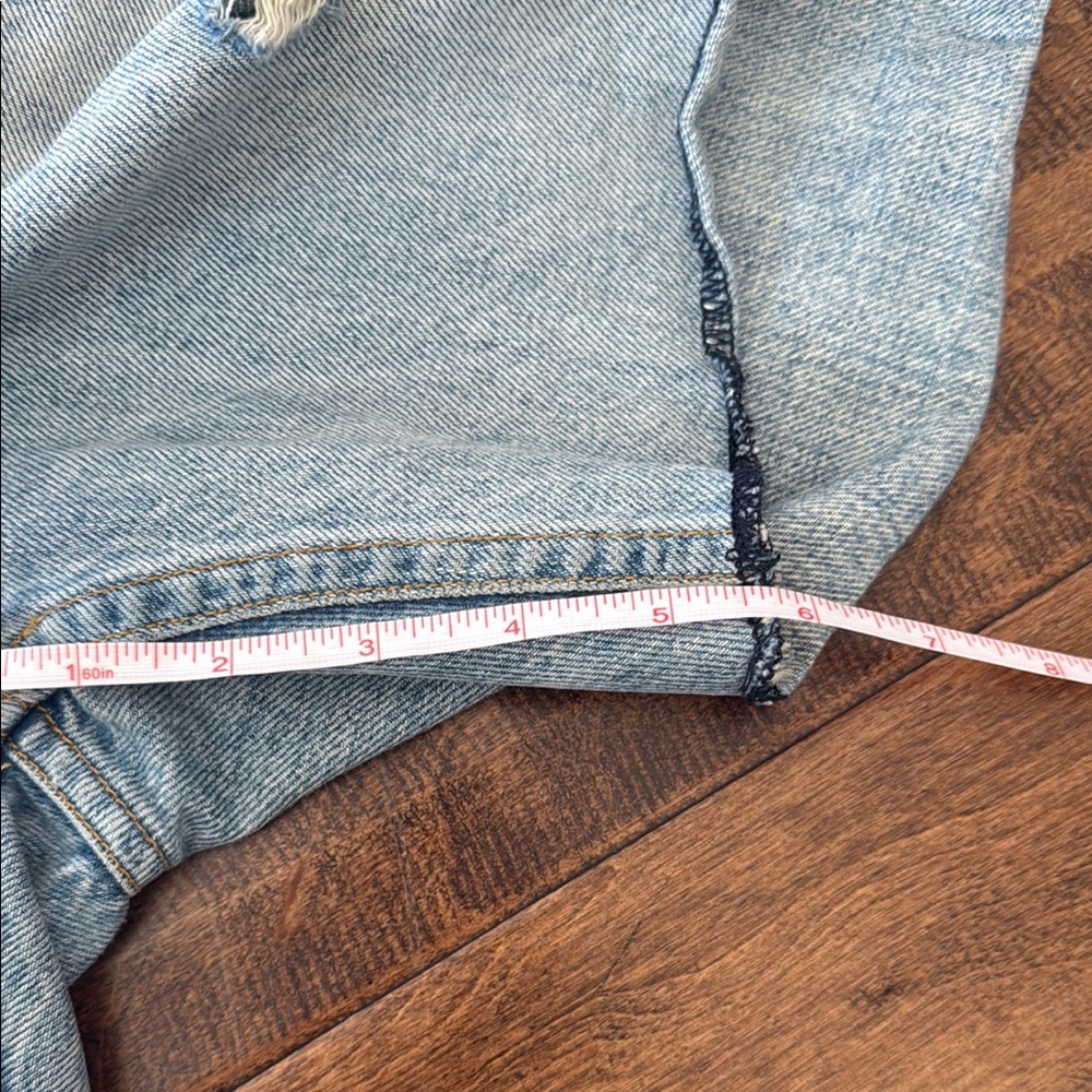 Light Blue Distressed Jean Shorts Cut-Off Style - Picture 8 of 8